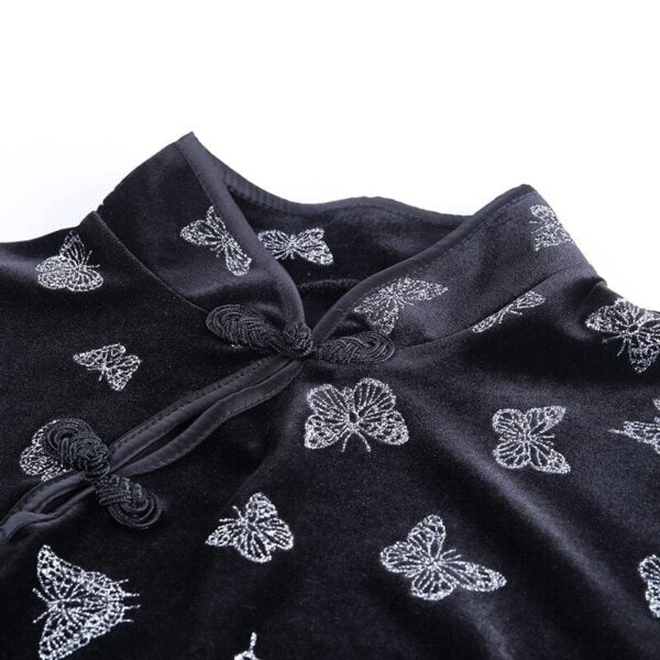 Kinky Cloth Butterfly Chinese Style Collar Top