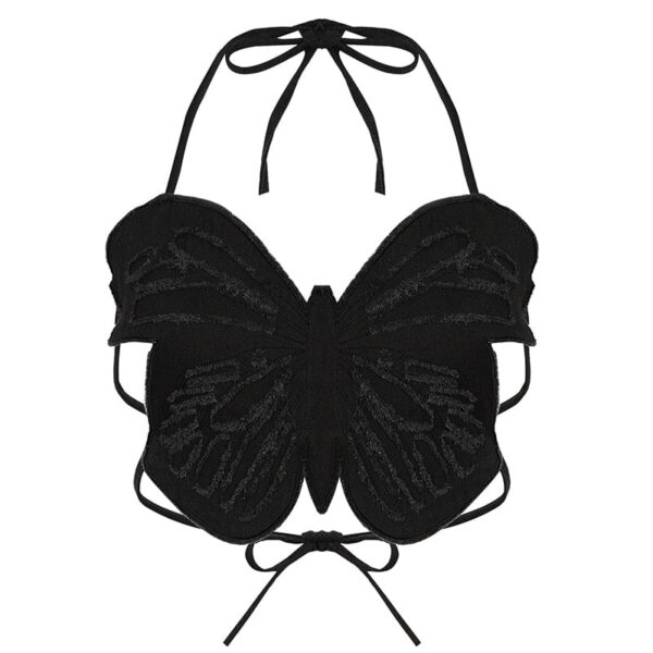 Kinky Cloth Black / S Butterfly Denim Tube Top