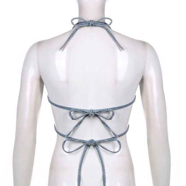 Kinky Cloth Butterfly Denim Tube Top