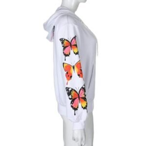 Kinky Cloth 200000366 Butterfly Print Zipper Up Hoodies