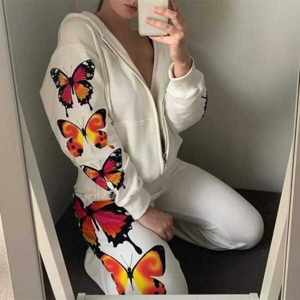 Kinky Cloth 200000366 Butterfly Print Zipper Up Hoodies