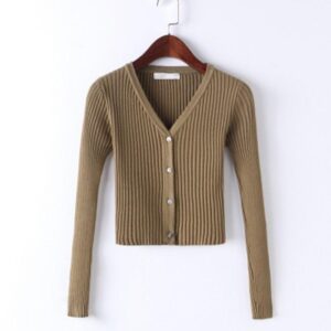 Button Knitted Crop Top Cardigan | Buy Online | Kinky Cloth