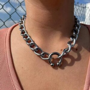 Kinky Cloth As shown C Shape Thick Chain Short Choker