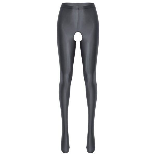 Kinky Cloth Dark Grey / M Candy Color Glossy Crotchless Pantyhose