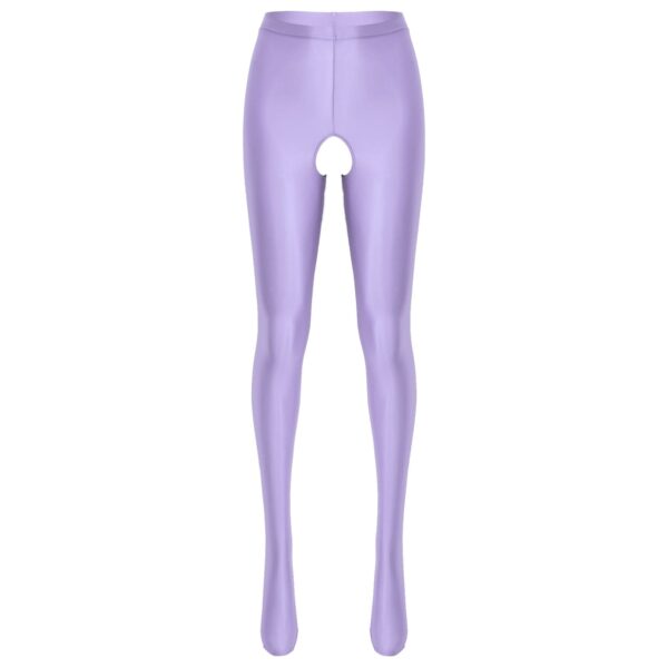 Kinky Cloth Light Purple / M Candy Color Glossy Crotchless Pantyhose