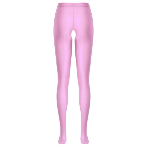 Kinky Cloth Pink / M Candy Color Glossy Crotchless Pantyhose