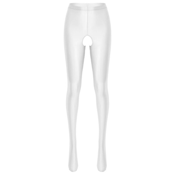 Kinky Cloth White / M Candy Color Glossy Crotchless Pantyhose