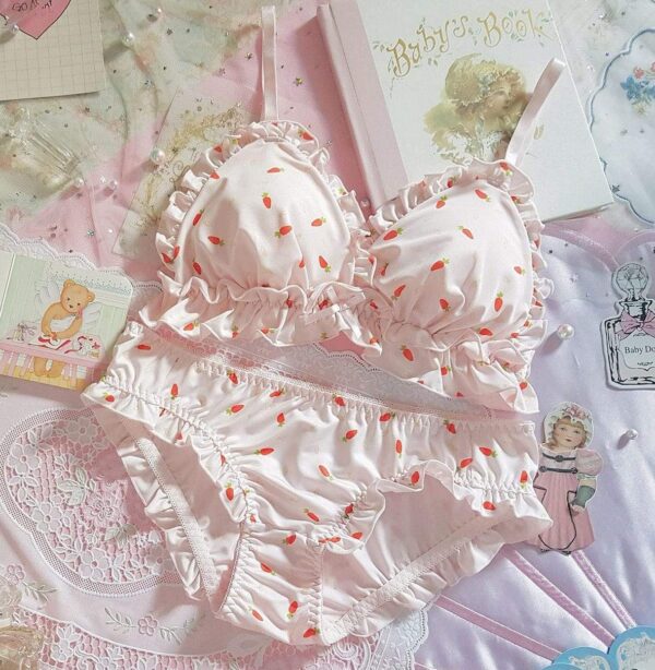 Kinky Cloth 3120601 White / L Carrot Print Lolita Underwear Set