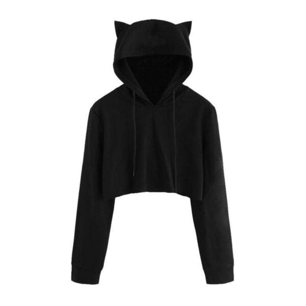 Kinky Cloth Hoodie Cat Ear Crop Top Hoodie