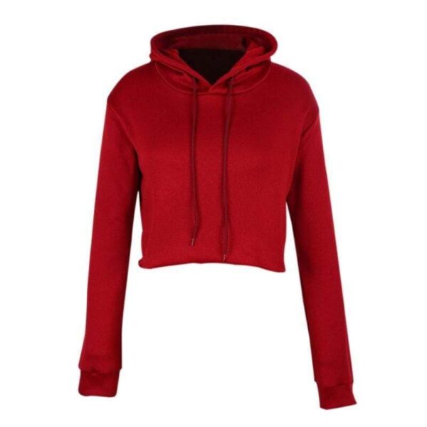 Kinky Cloth Hoodie Red Wine / L Cat Ear Crop Top Hoodie