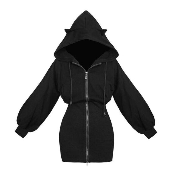 Kinky Cloth Hoodie Cat Ears Hoodie Dress