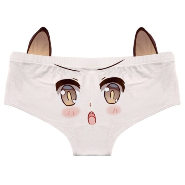 Kinky Cloth Brown / S / 1PC Cat Ears Kawaii Cartoon Panties