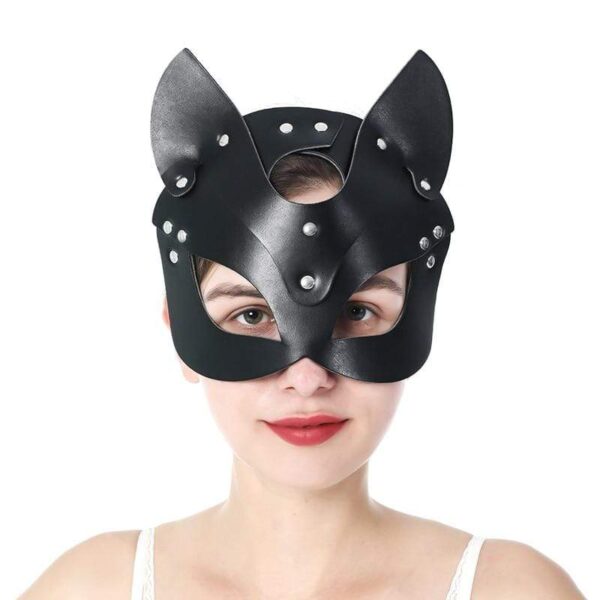 Kinky Cloth 200003979 Black Catwoman Rivet Half Face Eye Masks