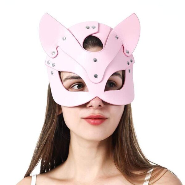 Kinky Cloth 200003979 Pink Catwoman Rivet Half Face Eye Masks