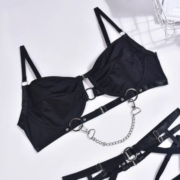 Kinky Cloth Chain Bra & Underwear Set