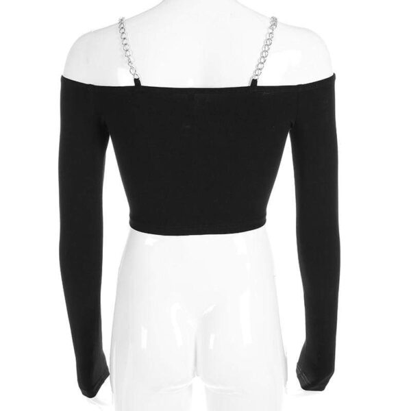 Kinky Cloth 200000791 Chain Ring Long Sleeve Crop Top