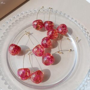 Kinky Cloth 200000168 Cherry Fruit Long Dangle Earrings