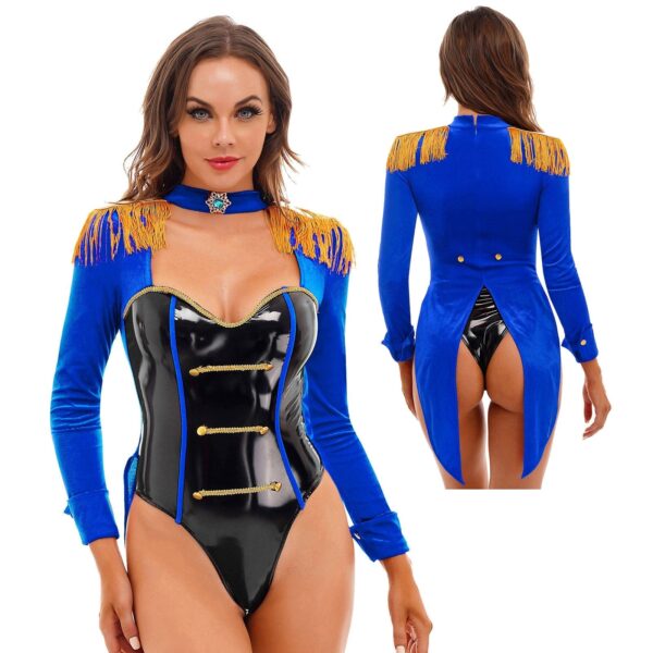 Kinky Cloth Blue / S Circus Ringmaster Bodysuit Costume