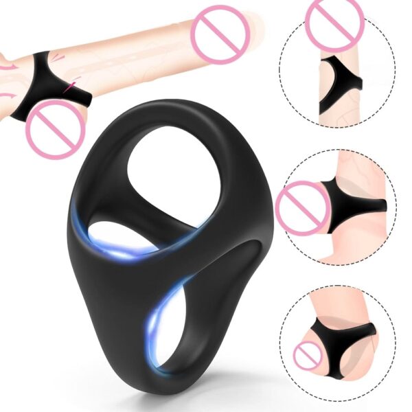 Kinky Cloth Black 12 Cock Penis Enhancer Rings