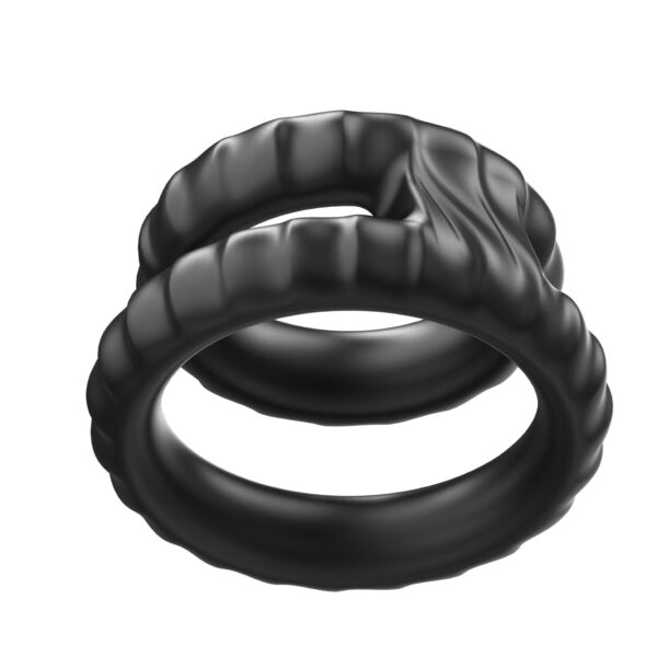 Kinky Cloth Black 2 Cock Penis Enhancer Rings