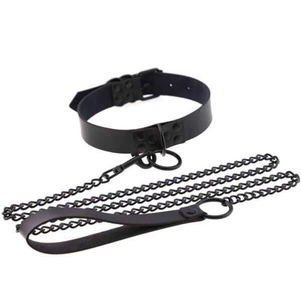 Kinky Cloth Necklace black Collar & Leash Set