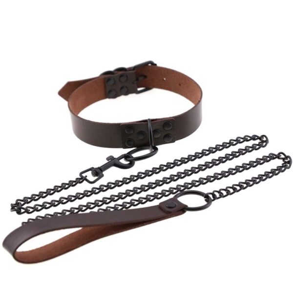 Kinky Cloth Necklace brown Collar & Leash Set