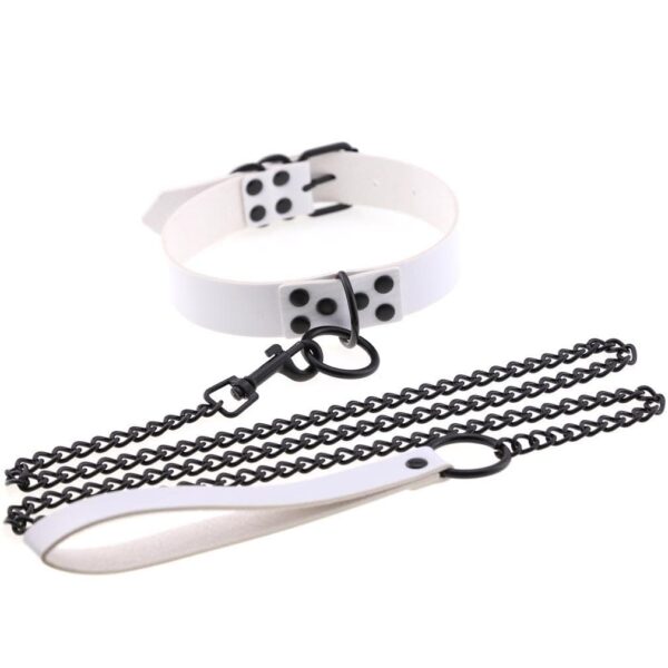 Kinky Cloth Necklace white Collar & Leash Set