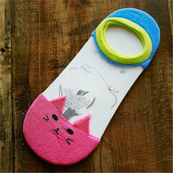 Kinky Cloth 200000866 Colorful Cat Design Ankle Socks