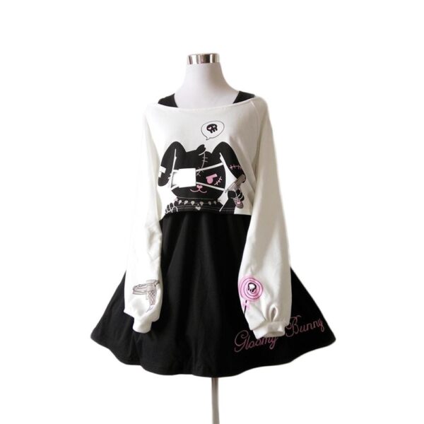 Kinky Cloth 200000347 Black / S Comic Rabbit Lolita Dress