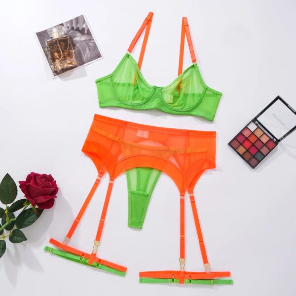 Kinky Cloth green orange / S Contrast Candy Color Lingerie