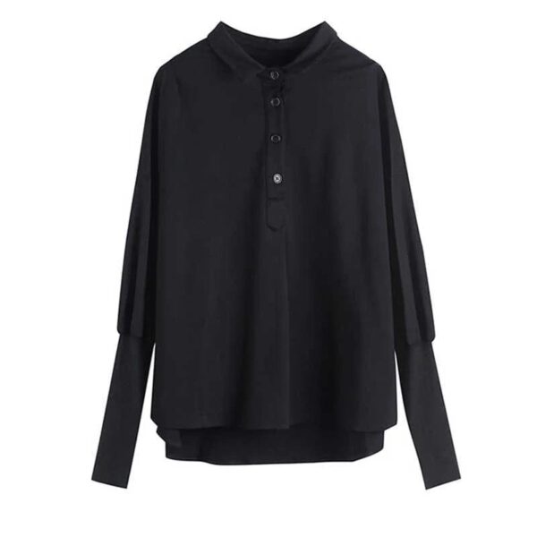 Kinky Cloth black / M Contrast Color Button Down Blouse