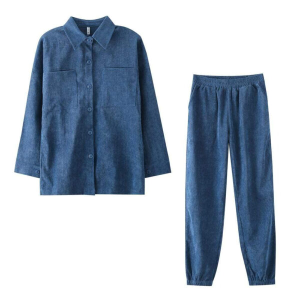 Kinky Cloth Dark Blue / S Corduroy Pocket Tops and Tracksuits