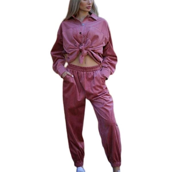 Kinky Cloth Dark Pink / S Corduroy Pocket Tops and Tracksuits