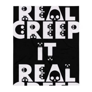 Kinky Cloth Creep It Real white Throw Blanket