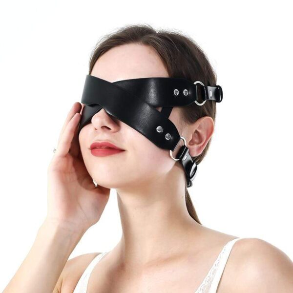 Kinky Cloth 200003979 Cross Leather Blindfold Eye Mask