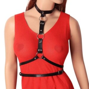 Kinky Cloth 200001886 Cupless Leather Harness Top