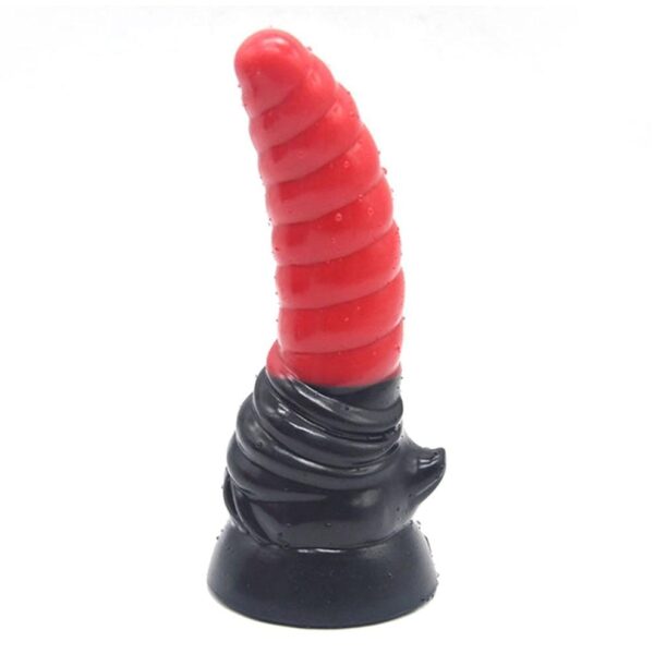 Kinky Cloth 201202902 Red Black Curved Large Golden Silicone Dildo