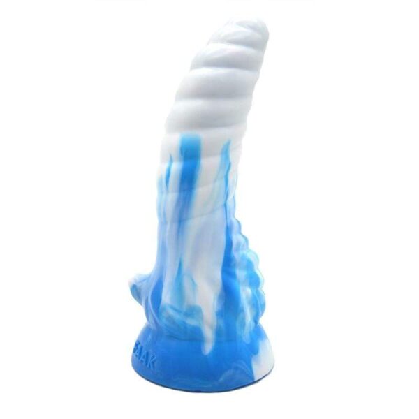 Kinky Cloth 201202902 White Blue Curved Large Golden Silicone Dildo