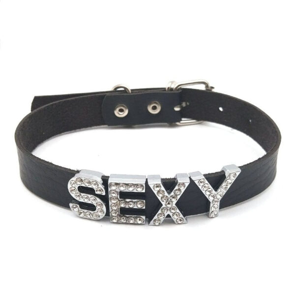 Kinky Cloth Custom Rhinestone Letters Choker