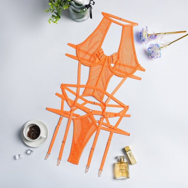 Kinky Cloth Orange / S Cut Out Bandage Lingerie Set