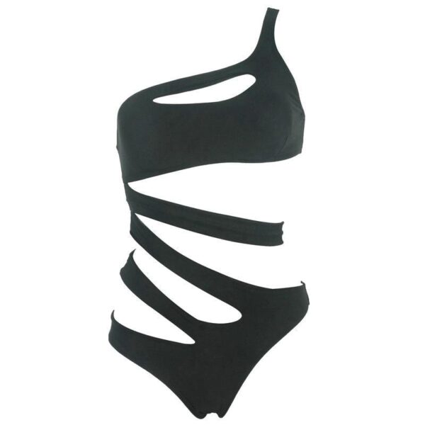 Kinky Cloth 200000598 Black / S Cut Out Bandage One Shoulder Swimsuit