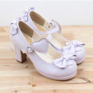 Kinky Cloth 200001012 Lavender / 4.5 Cute Bow Tie High-Heels