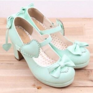 Kinky Cloth 200001012 Light green / 4.5 Cute Bow Tie High-Heels