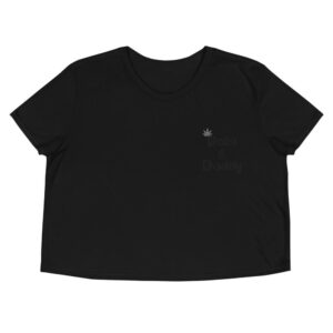 Kinky Cloth Black / S Dabs and Daddy Black Embroidered Crop Top