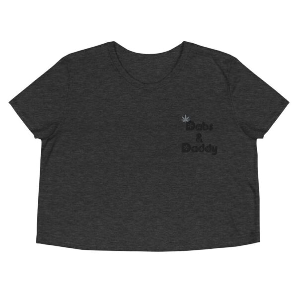 Kinky Cloth Dark Grey Heather / S Dabs and Daddy Black Embroidered Crop Top