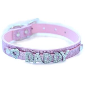 Kinky Cloth Necklace Daddy Glitter Rhinestone Collar