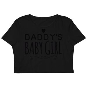 Kinky Cloth XS Daddy's Baby Girl Black Organic Crop Top