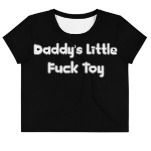 Kinky Cloth XS Daddy's Litle Fuck Toy Hearts White Crop Top Tee