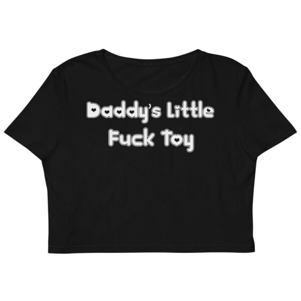 Kinky Cloth XS Daddy's Litle Fuck Toy Hearts White Organic Crop Top