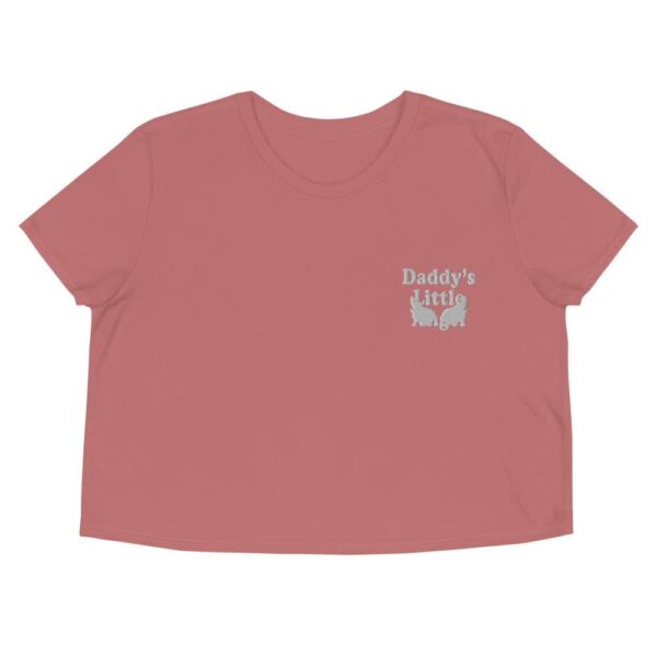 Kinky Cloth Mauve / S Daddy's Little Angel White Embroidered Crop Top